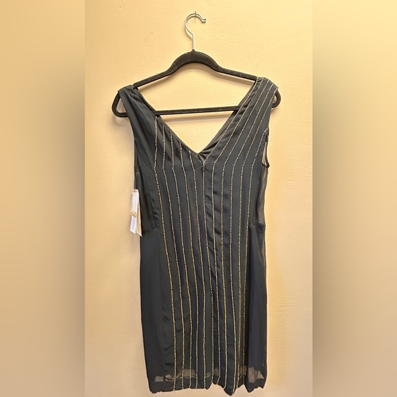 French Connection Black Gold Sheath Mini Dress - Picture 3 of 9